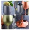 Cups Saucers 220/500 ml roestvrijstalen wijnglas cocktail Goblet Red Metal Champagne Cup voor barrestaurant