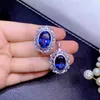 Cluster Rings 925 Sterling Silver Sapphire Jewelry Wedding For Couples JewLery Set Women10x14mm