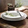 Płyty Kreatywne ręcznie malowane chińskie retro ceramiczne zastawa stołowa zachodnie stek naczynia makaronowe domowe słomki hat talerz kuchenny