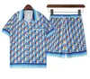 New men shirts Casablanc-s lucid dreams island scenery color temperament Satin short sleeve Dress Shirt Variety