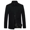 Heren Jackets Heren Business Jacket Casual Turn Down Collar Zipper Coats 2023 Simple Fashion Men Desse Office Outerwear Male tops