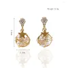 Boucles d'oreilles pendantes LANFLORA étoile à la main femmes Zircon perle pour petite amie cadeau d'anniversaire en gros en gros