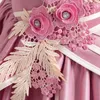 Fille Robes De Mariage Appliques Fleur Demoiselle D'honneur Banquet Segments Show Robes Satin Ballgown Graduation Party Robe Longue