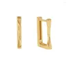 Hoop oorbellen 18K GOUD GOLD 925 Sterling zilveren geometrische rechthoek voor vrouwelijke sieraden groothandel accessoires