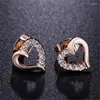 Brincos do garanhão 2023 Love Love Heart Crystal Rose Gold Color Fashion CZ Dimond Jewelry Earings for Women Wholesale