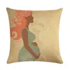 Oreiller personnalisé couvre carré 45x45 cm lin moderne femmes enceintes peint Animal Decorativos cadeaux ZY1161