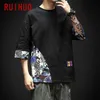 メンズTシャツRuihuo Half Sleeve Linen Cotton T Shater for Men Clothing Harajuku Tee Shirt Summer Streetwear Hip Hop 5XL 2023 New Arrivals W0322