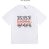 Mäns tshirts rhlimited rhude t skjortor high street tshirt olje målning klocka kokosnöt träd tryck rund hals kort ärm tee män