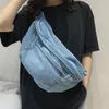 Waist Bags Unisex Crossbody Shoulder Girls Denim for Women Large Capacity Messenger Bolsos Para Mujer Hip Hop Belt 230323