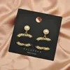 Classique Plaqué Or Style Perle Boucles D'oreilles Lettre Pendentif Designer Boucle D'oreille Bijoux De Haute Qualité pour Femmes Cadeaux S Sier Aiguille