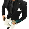 Tuxedos de noivo de um botão bonito Notch Lapel Groomsmen Man Suit de homens homens casamento/baile/jantar ternos de jaqueta noivo