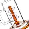 Narguilé style droit verres eau Dab Rig avec tube en spirale filtre ambre pilier milieu joint 9.5mm hauteur 10 pouces avec haute qualité Quartz Banger