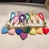 Colorful Heart Shape Keychain Hand Woven Rope Keyring Small Bell Key Chains For Women Couple Gifts Resin Key Accessories