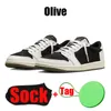 Olive 1 1s basketball shoes for mens womens lows high Black Phantom White Cement Reverse Mocha Laney Patent Bred low trainers sneakers