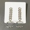 Neue CCity Luxus Lange Kette Stud Ohrringe Designer Ohrring Brief Anhänger Schmuck Frauen Für Frauen Geschenke S925 Silber Nadel Hohe qualität