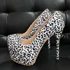 Olomm Handmade Women Spring Pumps Sexy Leopard Stiletto Heels Round Toe Beautiful White Dress Shoes Ladies US Size 5-20