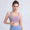 Reggiseno fitness da donna Top Fintness Canottiera solida Allenamento traspirante Palestra raccolta antiurto Top femminile LL5076