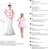 2023 우아한 인어 신부 들러리 드레스 레이스 아플리케 스트랩 스위프 트레인 명예 가운 가운 플러스 크기 시골 결혼식 파티웨어 인 맞춤형 메이드 메이드 메이드