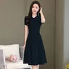 Casual Dresses Summer Elegant Ruffles Bow Chiffon Dress Women Korean Knee-Length Short Sleeve Dresses Casual Vestidos De Fiesta Robe Femme 230323