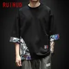 T-shirty męskie Ruihuo pół rękawie lniana bawełniana Towaczka dla mężczyzn odzież koszulka harajuku koszulka letnia streetwear hip hop 5xl 2023 Nowe przybory W0322
