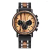 Wristwatches BOBO BIRD Wooden Mens Watch 2023 Luxury Quartz Multifunction Luminous Hand For Men Wood Timepieces Chronograph Clocks OEM