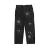 Jeans da uomo 2023 Black Jean Streetwear Abbigliamento uomo Star Graphic Pantaloni larghi strappati Y2k Pantalones De Hombre Cargo Pantalone gamba larga