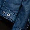 Herren Leder Kunstleder Vintage Blau Echtleder Jacke Herren 100% natürliches Rindsleder Mantel Herbst Frühling Asiatische Größe M-4XL Drop Großhandel 230322