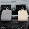 1pc Auto Front Seat Organizer Vent Outlet Trash Box Pu Leather Car Mobiltelefon Håller förvaringsväska Organiserbil Hängande Box Car Styling Väska