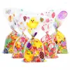 Emballage cadeau Pâques Décoration Sac Oeufs Poulet Imprimer Cellophane Sacs Cuisson Bonbons Emballage Happy Party Favors