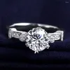 Cluster Rings 18k Moissanite Diamond Ring Real Gold Jewelry MS-093