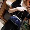 Shoulder Dark Blue Clutch Bag Women Bling Sequin Chain Purses and Handbag Diamonds Women Wallet Female Party Z246