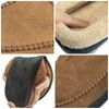 Pantoufles Chaussons pour hommes maison hiver intérieur en peluche chaussures chaudes fond épais en peluche imperméable en cuir maison pantoufles homme daim coton chaussures 230323