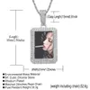 Custom Photo Medallions Rectangle Pendant Necklace Frame With Tennis Chain Gold Ice Out Rock Street Women and Men's Hip hop Jewelry