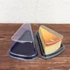 Gift Wrap 50/100pcs Triangular Plastic Cake Box Dessert Mousse Container Wedding Favor Boxes Sandwich Food Packaging Holder