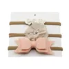 3 pcs/lot feutre arcs Rose fleur bébé Nylon bandeau élastique filles nouveau-né bambin Photo accessoires cheveux accessoires ensemble