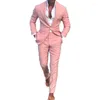Herenpakken Fashion Men Business Pink Four Seasons Slim Wedding for Smart Casual Trajes de Hombre Elegantes