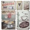 Hot Coffee Bar Metalen schilderplaat poster pub café muur decor retro sticker vintage tin bord kunst metalen plaat voor café pub keuken muur decor 30x20cm w03