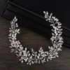 Wedding Hair Jewelry AiliBride Pearl Crystal Headband Wedding Hair Vine Tiara Headband Bridal Headpiece Bride Hair Jewelry Wedding Hair Accessorie 230323