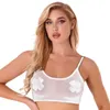 Женские танки Camis Womens Camisole Сексуальное нижнее белье Camis Speepting Seere через сетку Bralette Bra Deep U Neck еклет Tank Femme Прозрачные топы