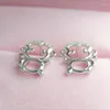 Boucles D'oreilles Créatif Exquis Mignon Animal Argent Plaqué Bijoux De Mode Petit Cristal Singe Creux Femelle E292