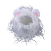 Katkostuums grappige hoed voor cartoon leeuwenvorm verkleed kostuum huisdier kerstcosplay warme hoofddekselhonden accessoires