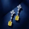 BLING AAAAA ZIRCON EARRING Tibetan Silver S925 Party Wedding Drop Earrings for Women Bridal Engagment Promise Smyckespresent