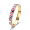 Bangle I più venduti Fashion Acciaio inossidabile aperto per le donne Braccialetti dipinti con smalto colorato geometrico oro Gioielli da sposa RegaliBangle