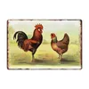 Plaque de poulet en métal Vintage, 30x20cm, signes en étain, affiche murale, décalcomanies, peinture, Bar, ferme, décoration de maison, Art mural W03