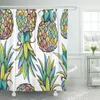 Shower Curtains Curtain Yellow Jungle Colorful Pattern With Pineapples Green Beauty Doodle Waterproof Polyester Fabric Set Hooks
