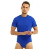 Men's Sleepwear MSemis Men Adults Baby Roleplay Romper Lingerie Press Crotch T-shirt Bodysuit Short Sleeves Pajamas Underwear Costumes 230322