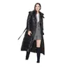 Parkas en duvet pour femmes veste femme à capuche hiver chaud fermeture éclair ceinture bouffante longue noire Plue taille manteaux femme femmes