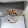 Anillos de racimo Inbeaut 18k oro amarillo chapado 5 ct redondo excelente corte D color pase prueba de diamante Moissanite anillo de boda para mujeres finas