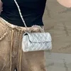 Manico più alto del designer da donna Borse da vanità con hardware in metallo argento Matelasse catena crossbody frizione festa di tendenza stradale di tendenza da 14,5 cm/18 cm all'ingrosso