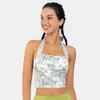 Camisoles Tanks Women Yoga V Floral Printing Halter Bowknot Shoproof Gaering Sport Bra 03JD32 Z0322